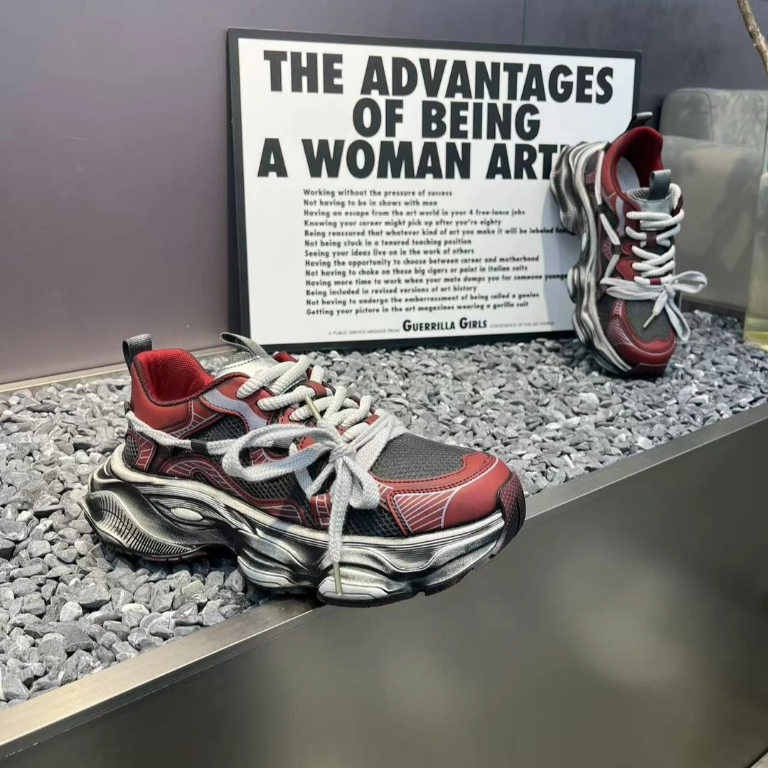 YS-夏季网面厚底复古时尚潮男百搭休闲男士广州老爹鞋