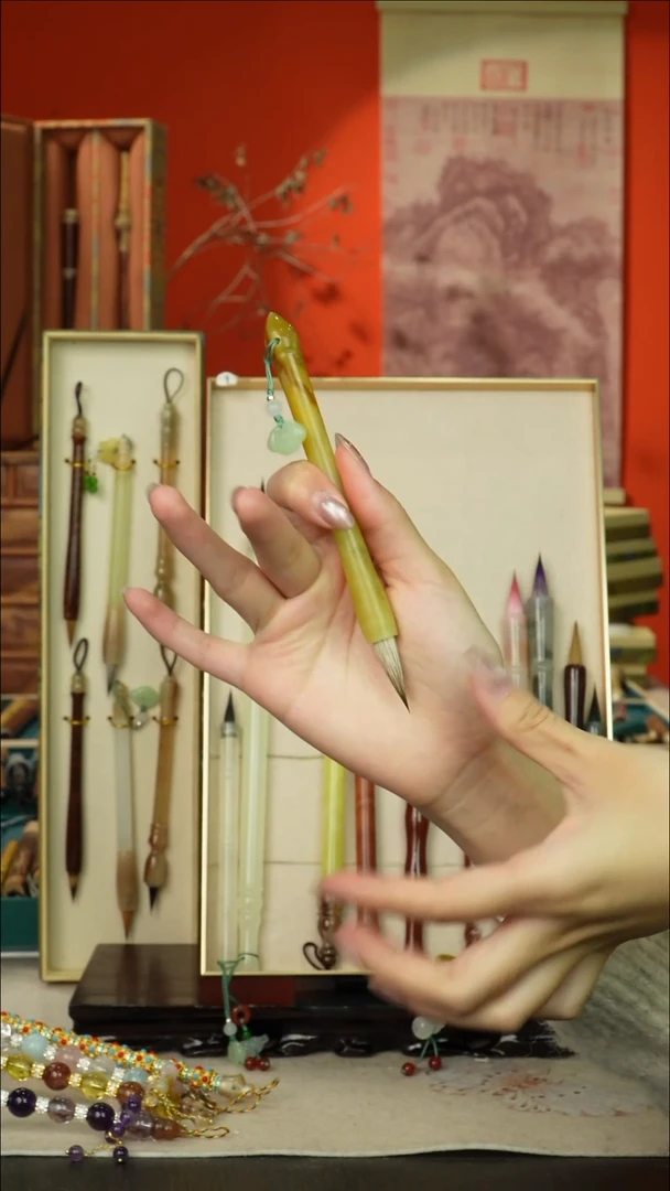 17号闪孤品高货毛笔链接 清水试笔 蘸墨不退