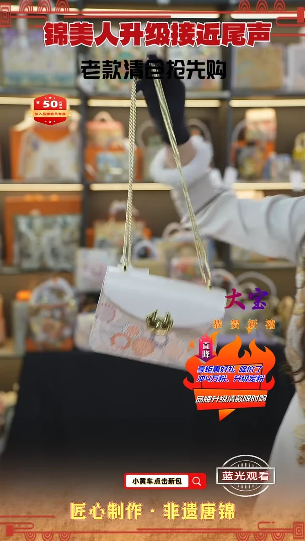 【闪购商品】织绣大宝新中式唐锦非遗 珠光白锁包25