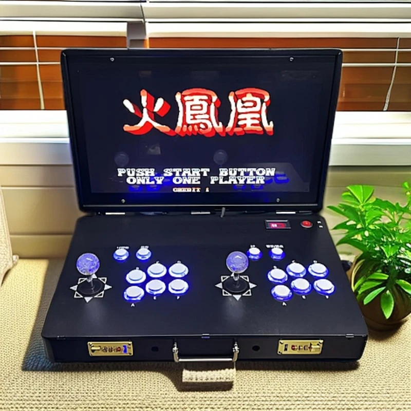 新款21寸便携式双人摇杆游戏机街机家用一体式游戏机街机双人摇杆