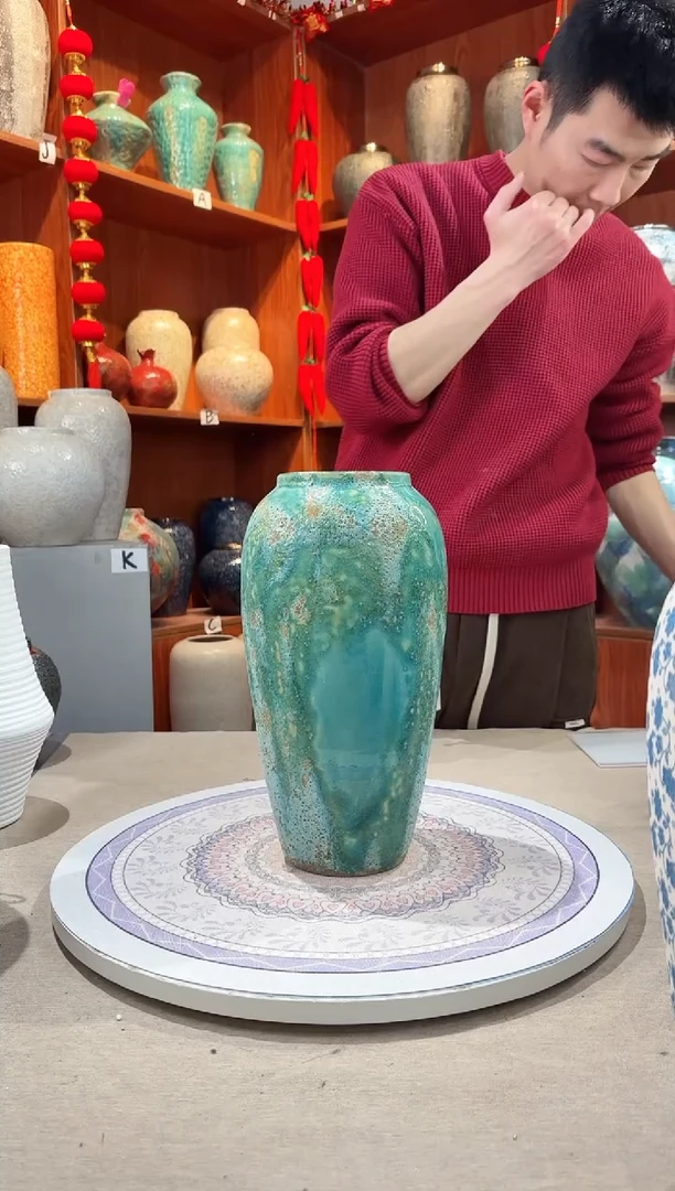 【闪购商品】瓶陶瓷花瓶 无花 草原绿大号