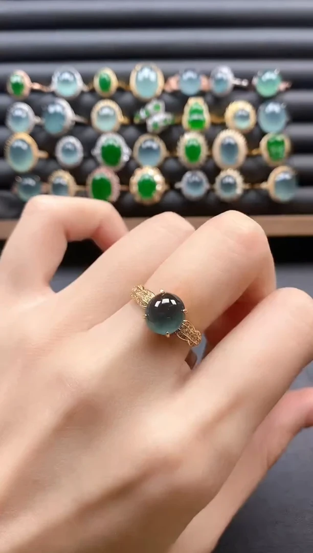 银S925镶嵌戒指翡翠51514