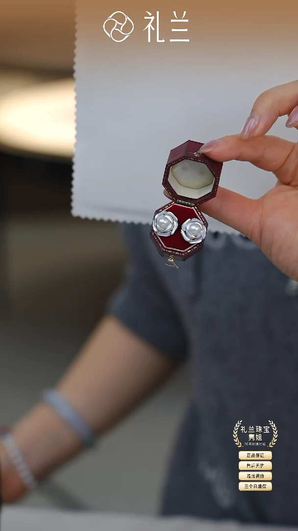 【闪购商品】淡水珍珠耳饰银S925镶嵌【隽姐】925银淡水珍珠耳钉