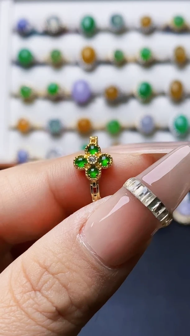 银S925镶嵌戒指翡翠4383