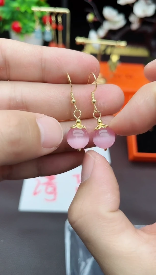 玛瑙/玉髓耳饰银S925镶嵌301000