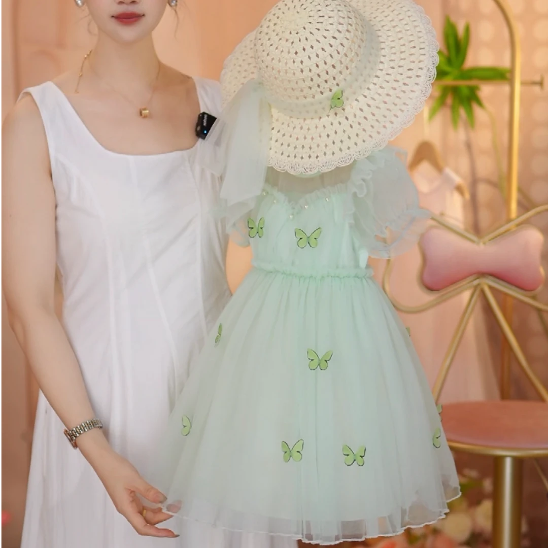 25款蝴蝶可爱风女蓬蓬裙夏季连衣裙洋气冰感宝宝夏装礼服公主纱裙