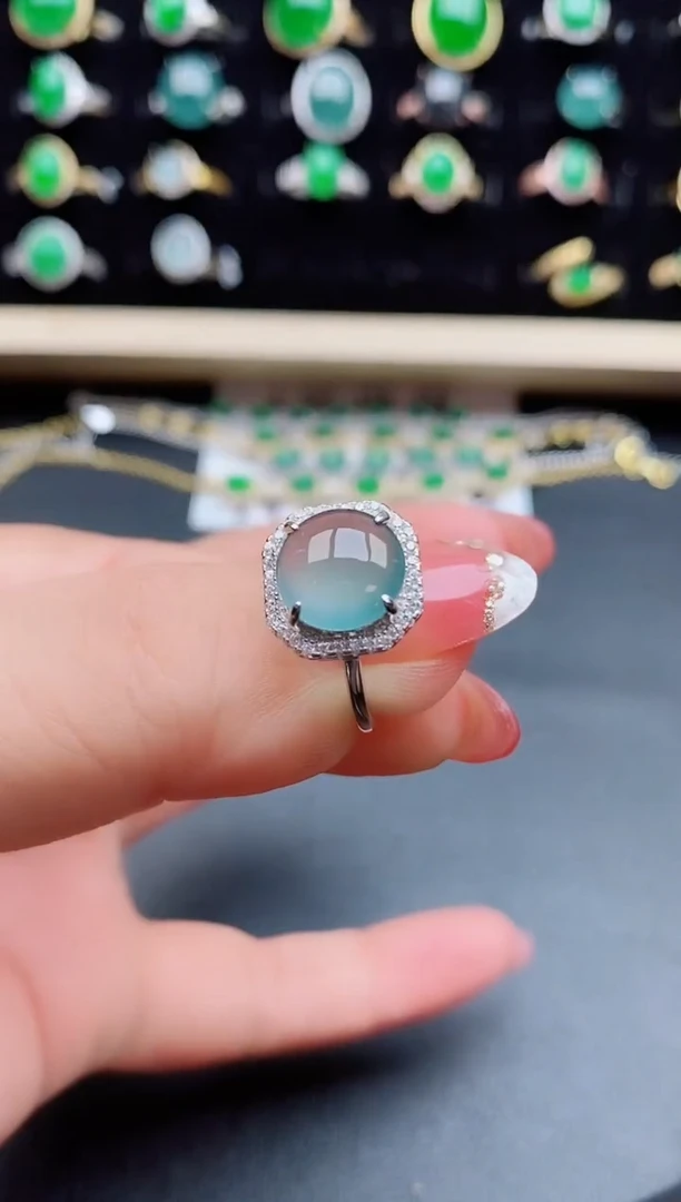 【闪购商品】翡翠戒指银S925镶嵌085050