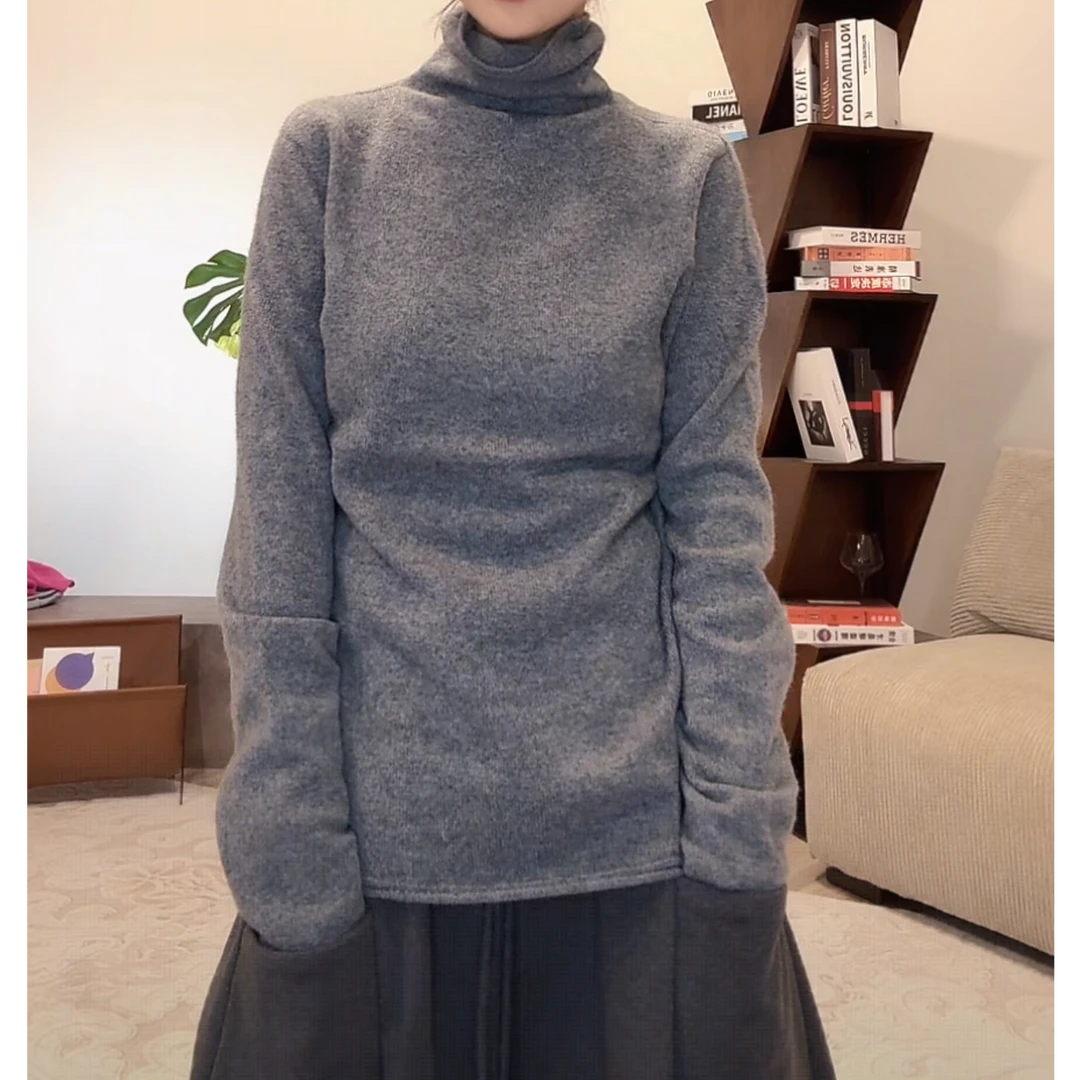 ZUOXIAOQI羽毛中领羊毛打底衫11（衣长58-60/胸围84-88）