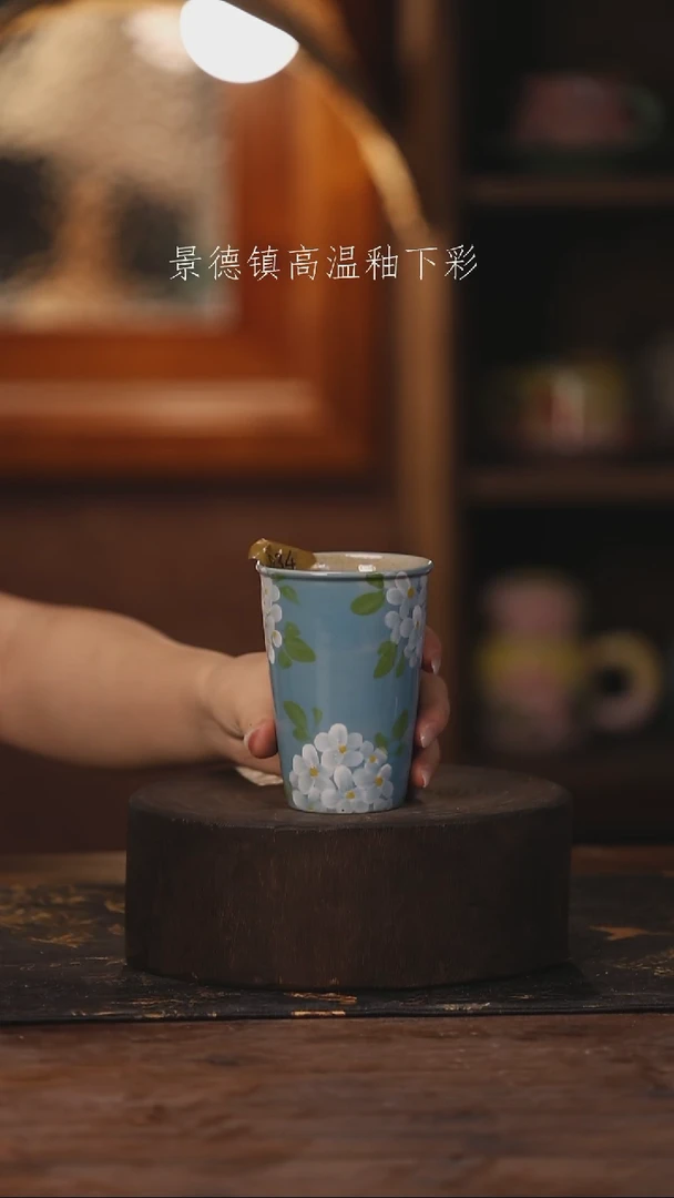 陶瓷景德镇高温釉下手绘陶瓷034