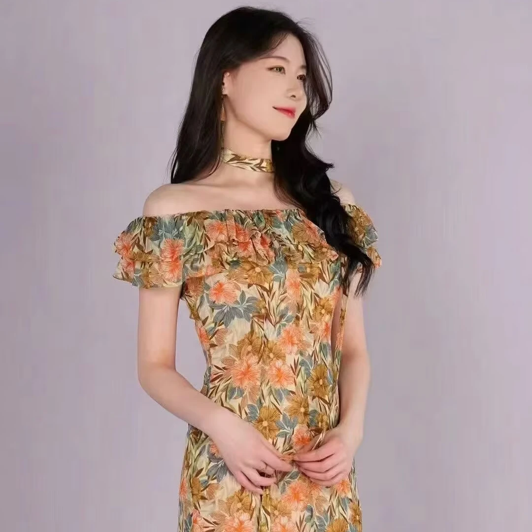 GIRDEAR/哥弟浪漫印花连衣裙150025