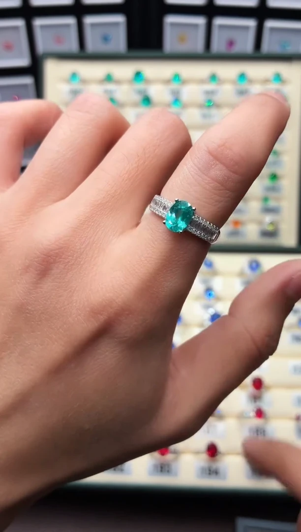 银S925镶嵌戒指碧玺0005