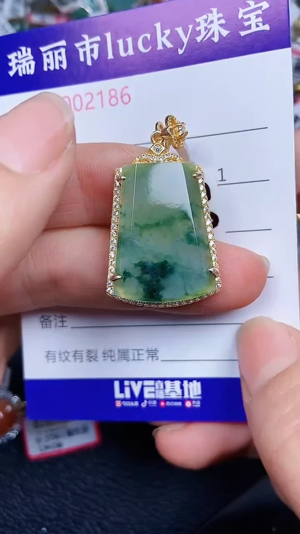 颈饰银S925镶嵌翡翠2186