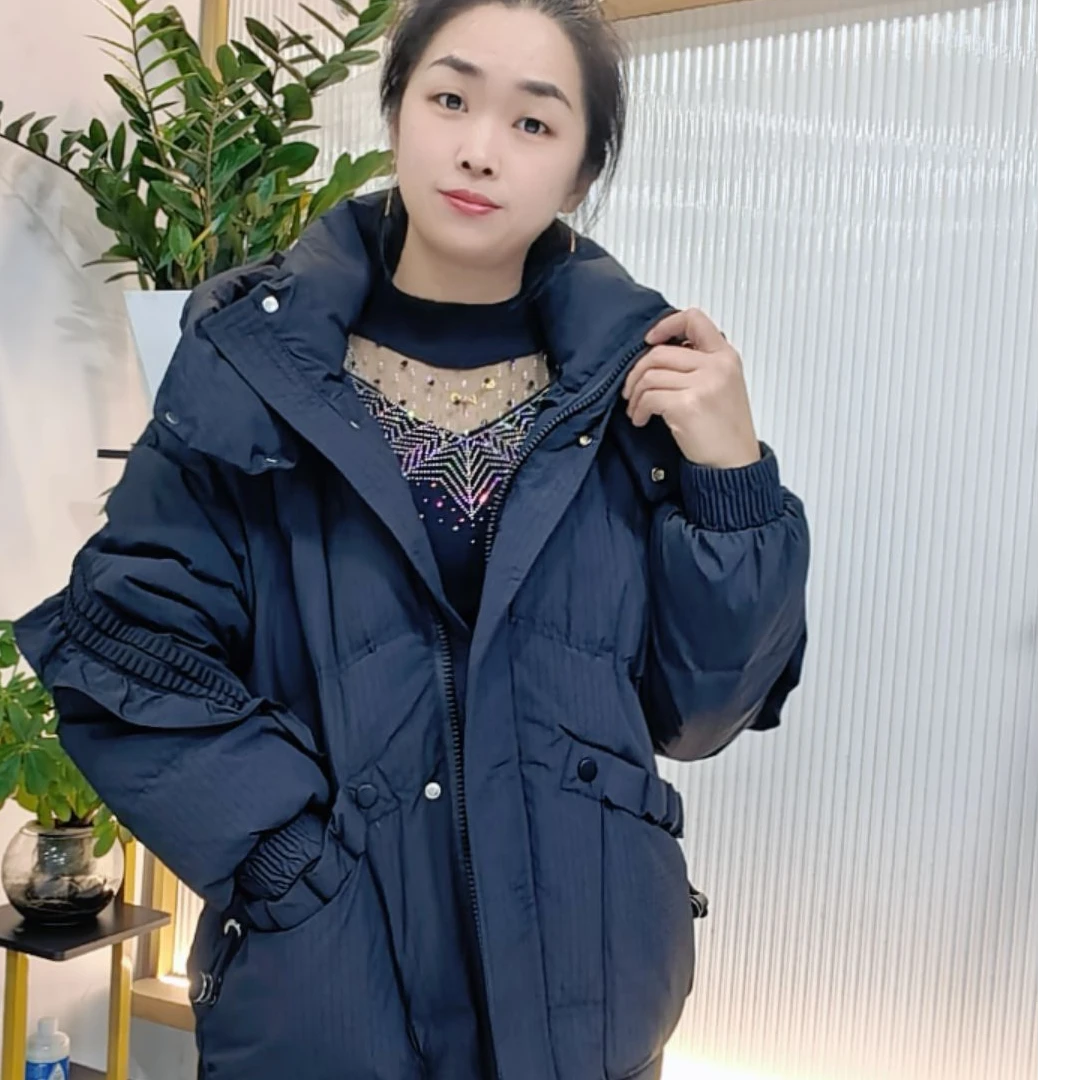 【英英服饰】25B19羽绒服短款连帽保暖冬季女装时尚休闲百搭65长