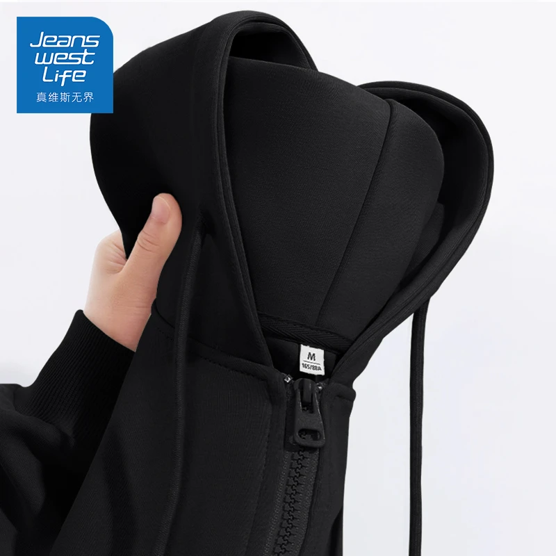 真维斯无界连帽卫衣女2025新款秋季爆款学院风宽松情侣装外套上衣