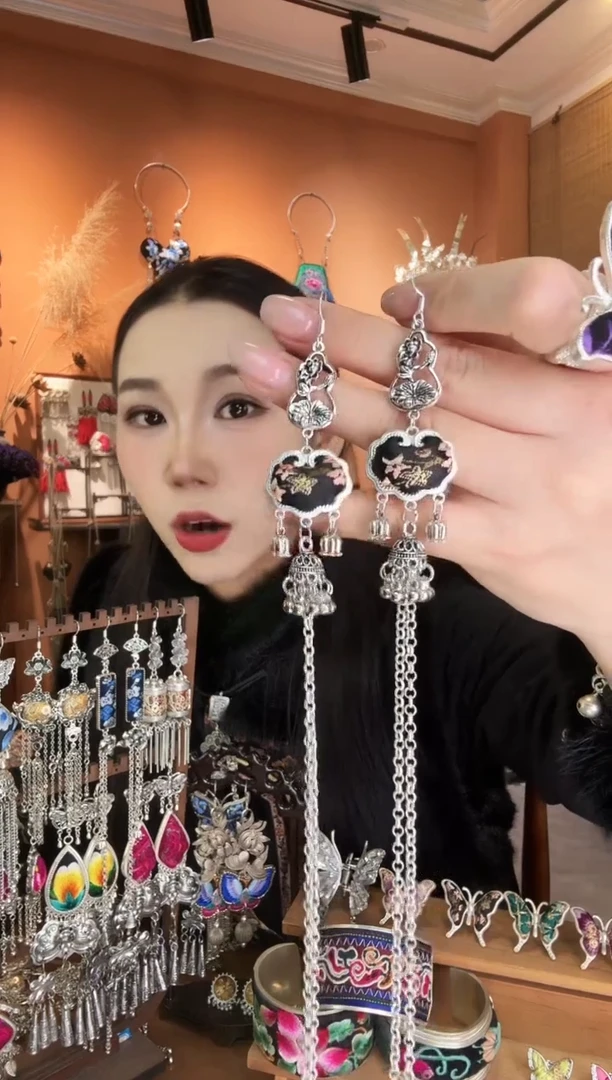 刺绣纯手工民族风耳环