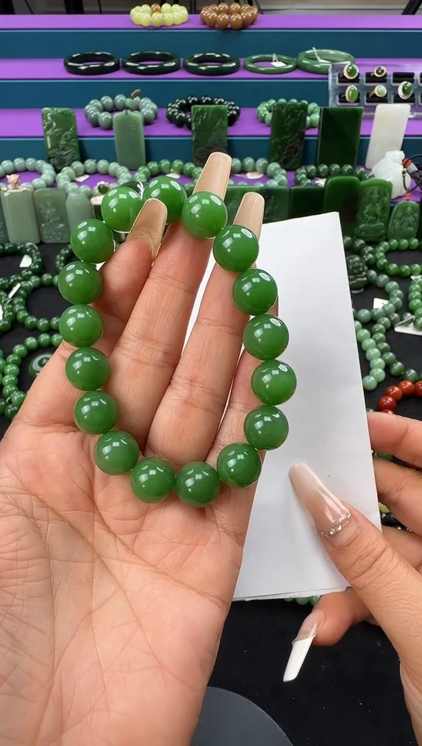 未镶嵌手串和田玉卡12单圈手串