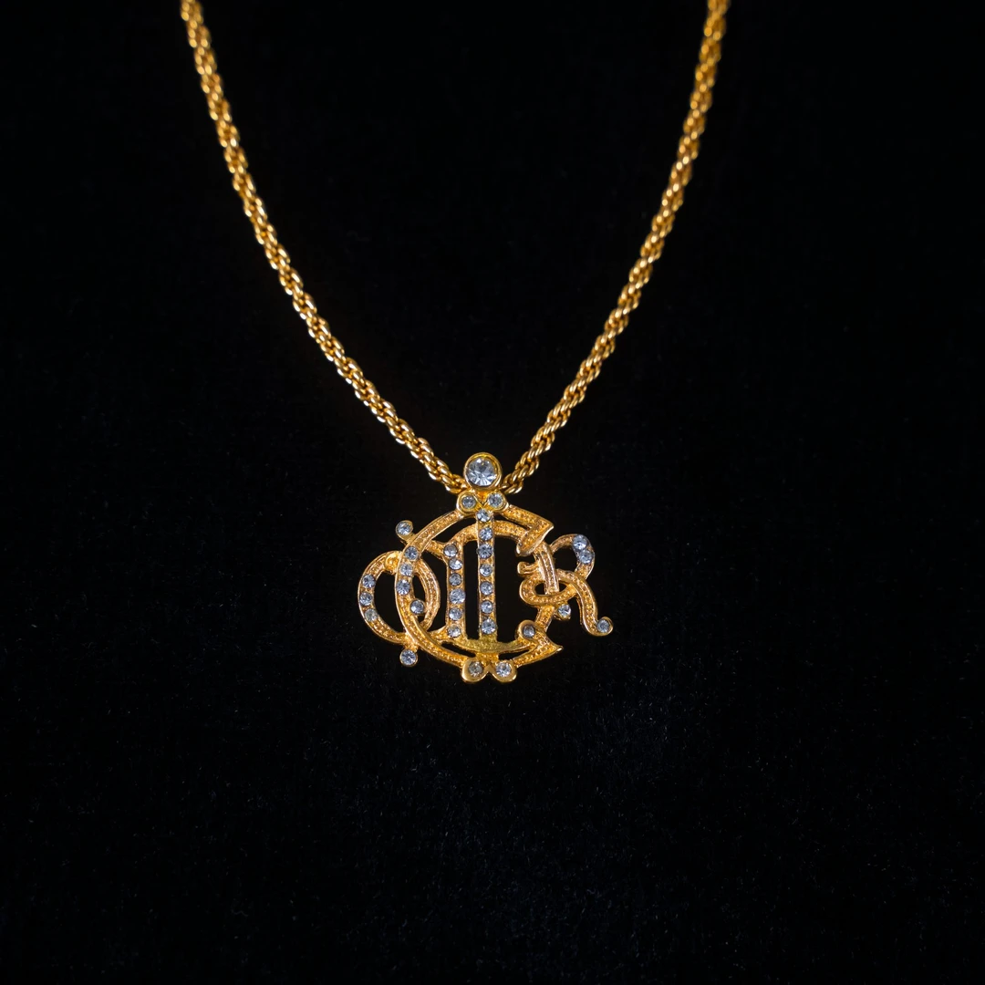 99新 DIOR/迪奥 镶钻南瓜马车中古vintage项链百搭 ng02