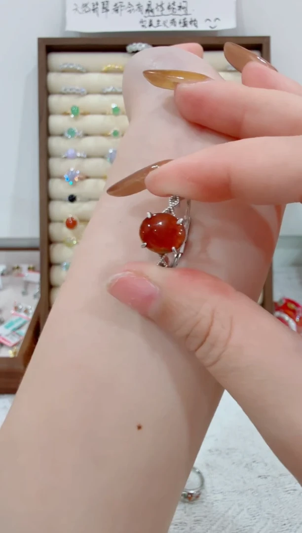 银S925镶嵌戒指翡翠209