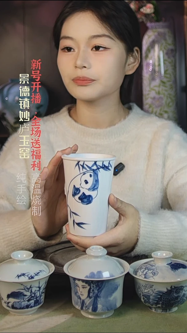 盘陶妙庐玉窑可乐杯微瑕