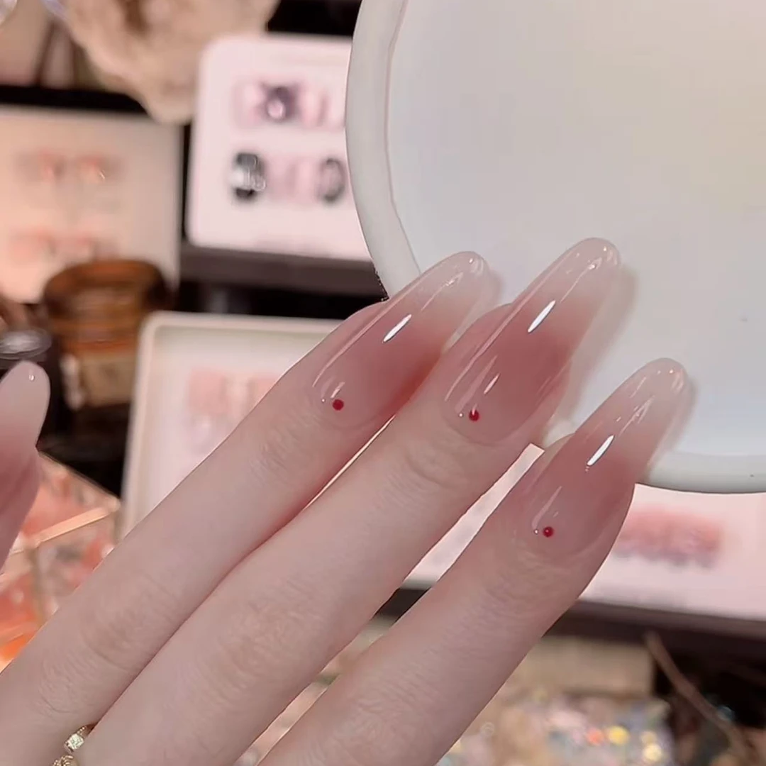 朱砂痣- painted clear bow 纯手工穿戴甲 10片装