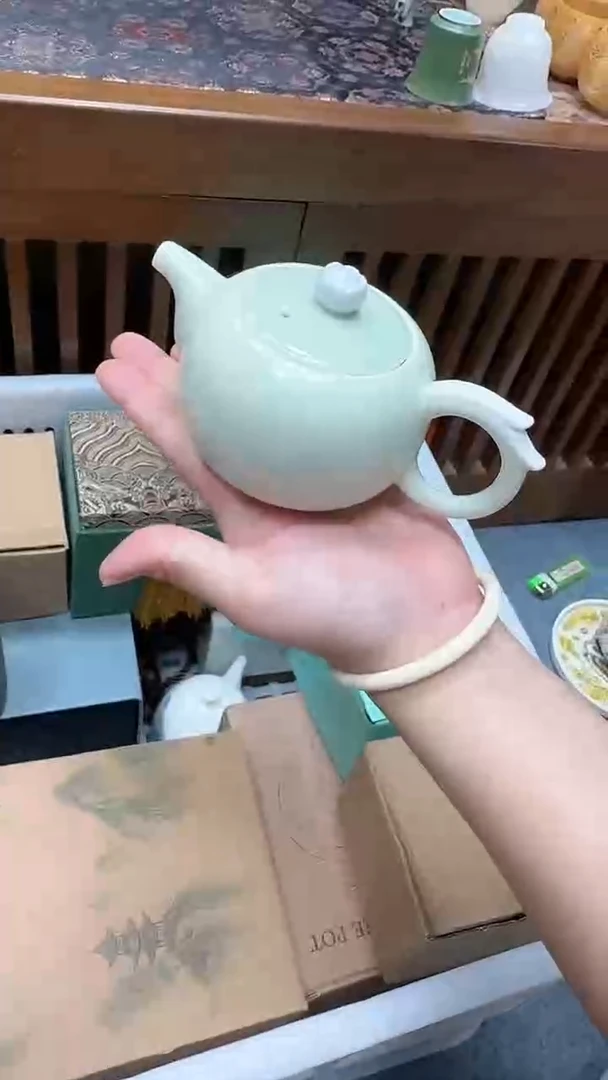 茶具茶具茶具-豆青壶