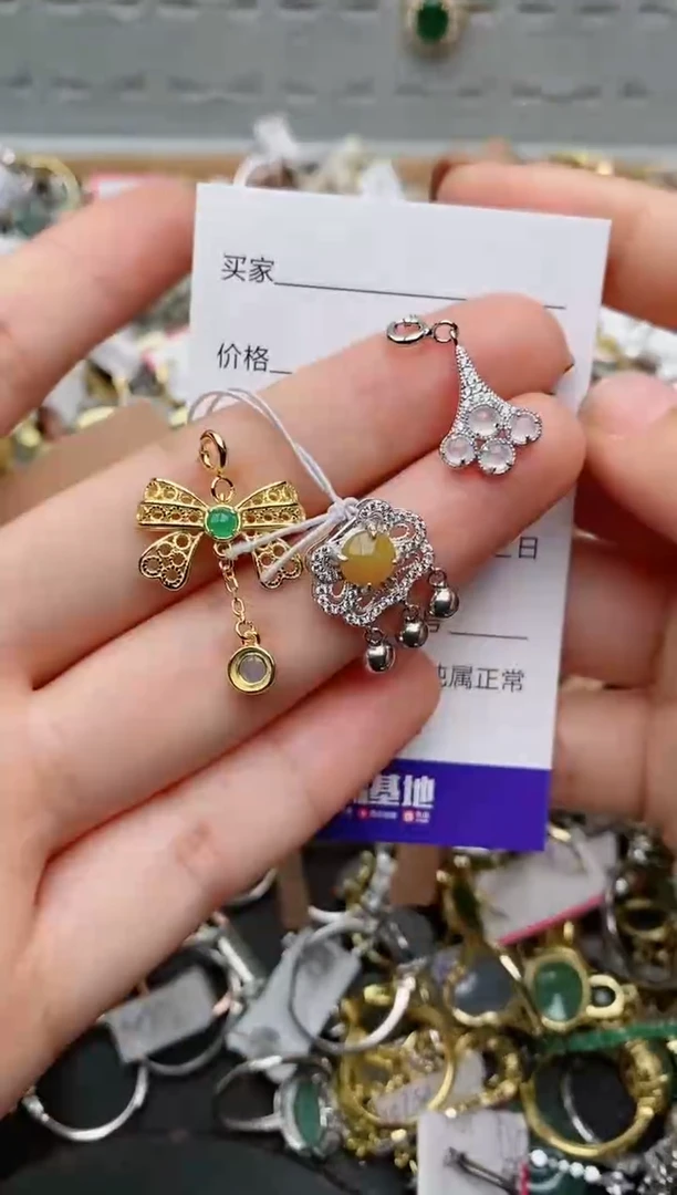 银S925镶嵌戒指翡翠.2616