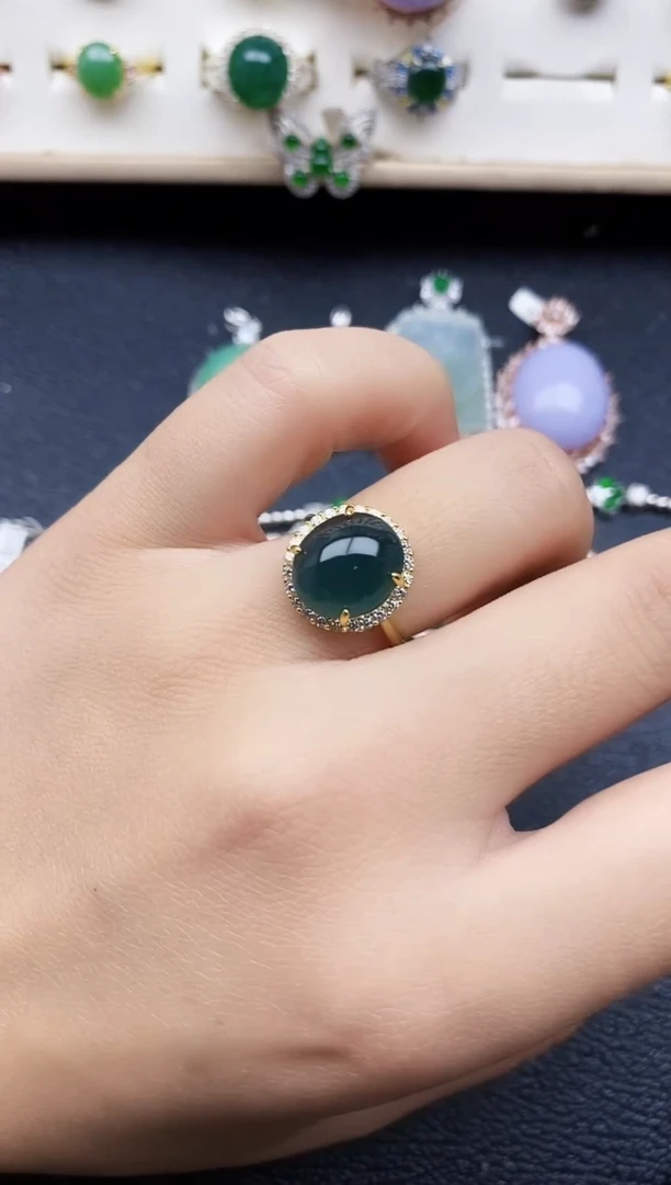 【闪购商品】翡翠戒指银S925镶嵌11111