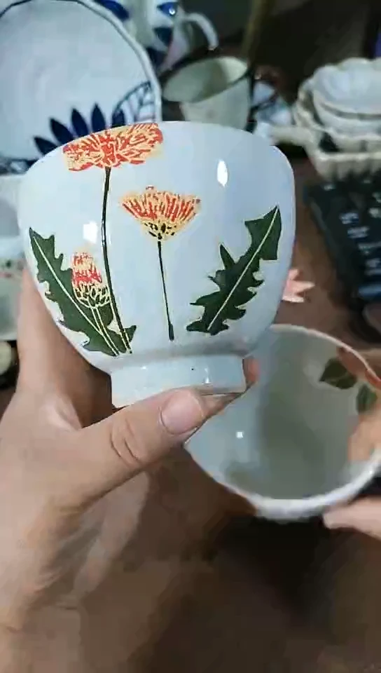 稻谷壳四季彩陶坊饭碗波佐见烧