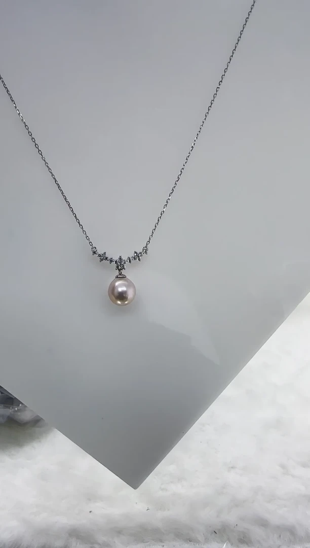 【闪购商品】淡水珍珠DA银S925镶嵌b503 白珠套链10