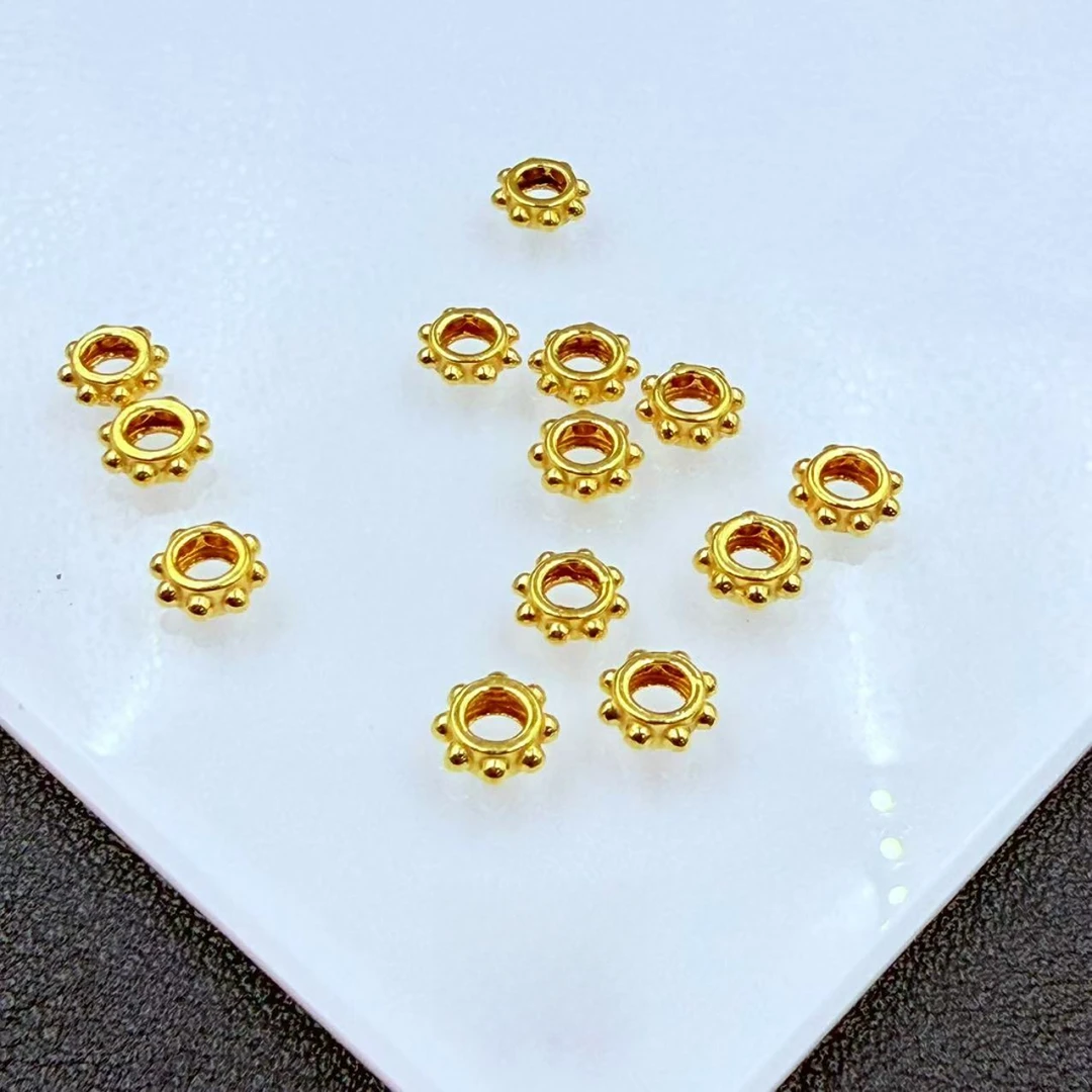 「戴琴珠宝」YZ3270-6mm左右足金车轮珠配饰-发其一OQR