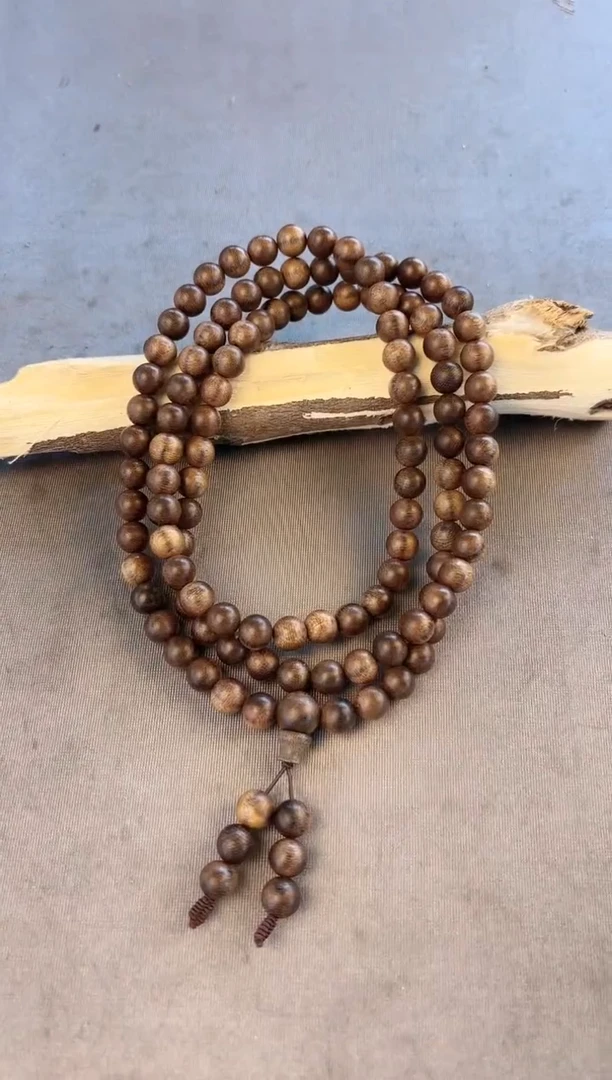 沉香沉香碎屑富森红土08圆珠多圈沉47克+多样性发一