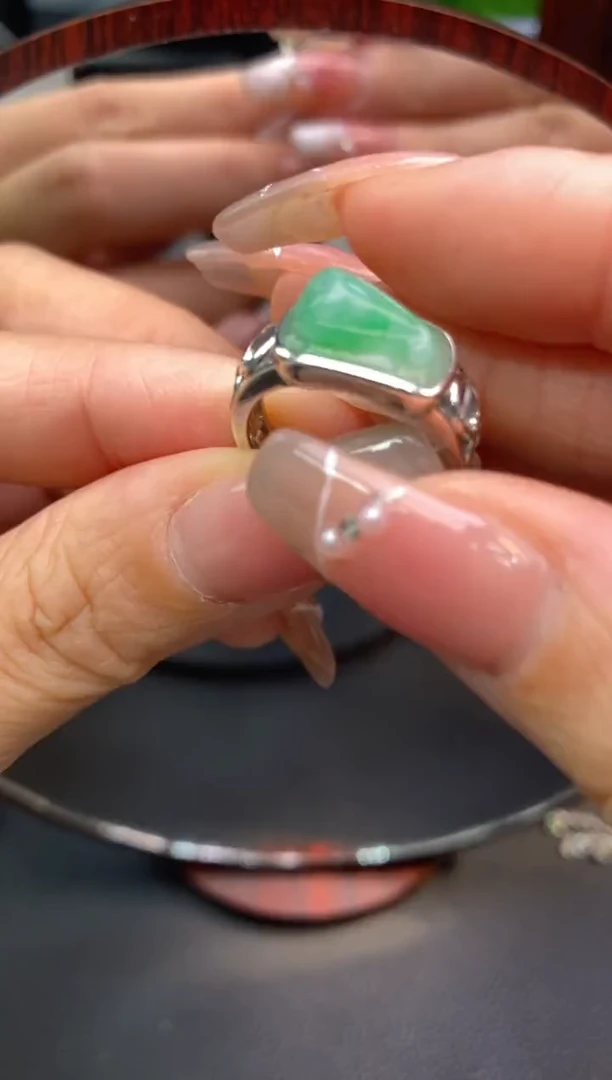 颈饰银S925镶嵌翡翠净货13964