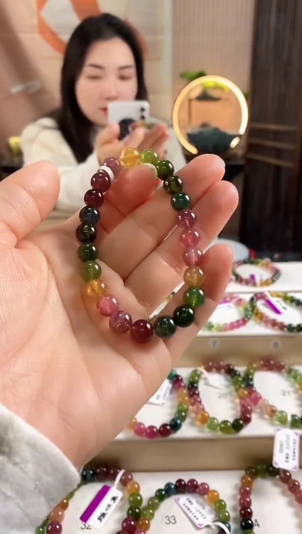 未镶嵌手链碧玺G2148素圈颜色微差