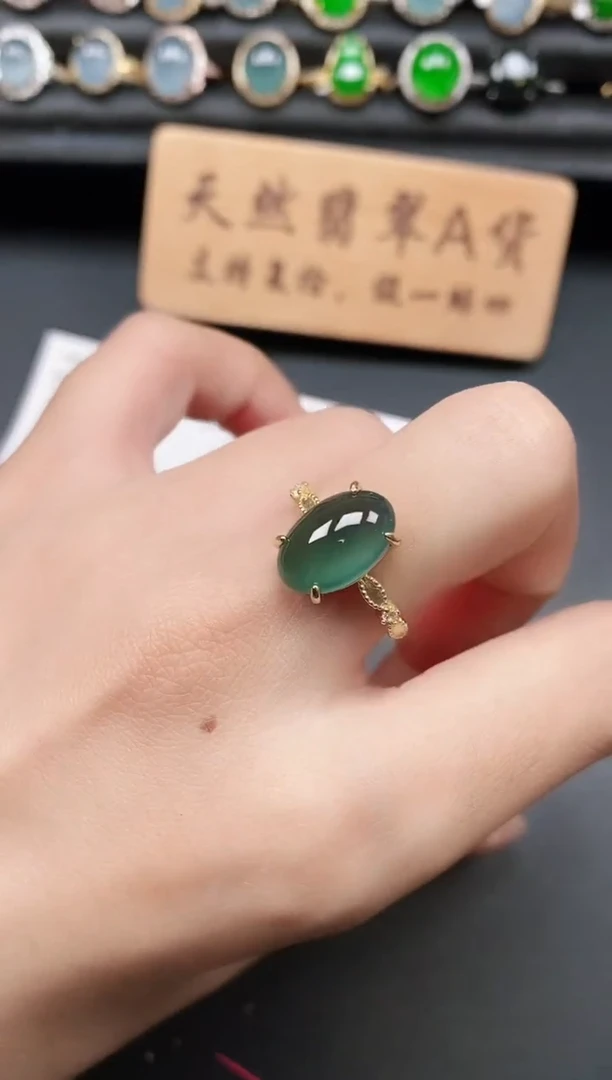 银S925镶嵌戒指翡翠111