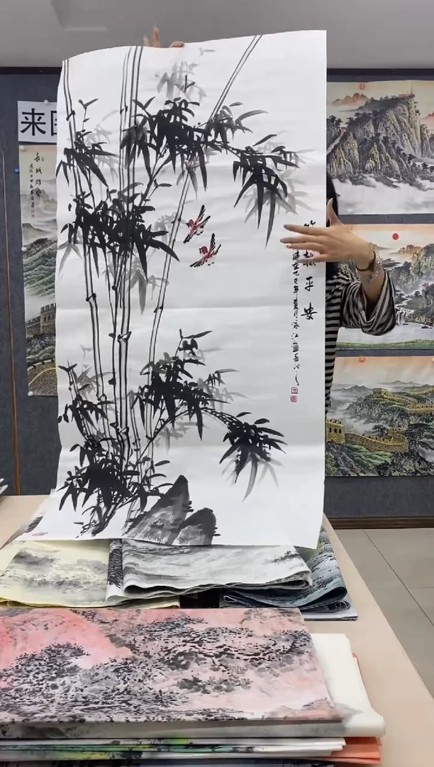 国画福利！沈泳江手绘四尺整张138*68cm