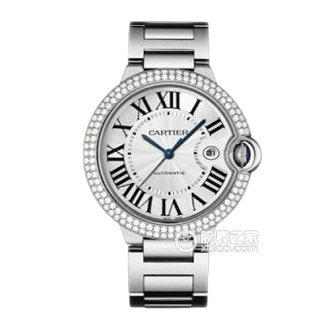 99新 Cartier/卡地亚 蓝气球/42盘/经典白盘后镶钻男款/公价57500