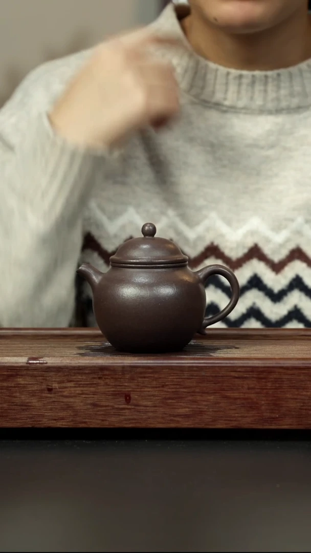 紫砂茶壶粗砂紫泥 秋水