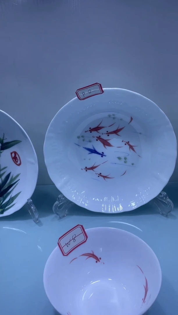 盘年终大促 两个装景德镇高温白玉瓷釉下彩手绘8英寸盘P8