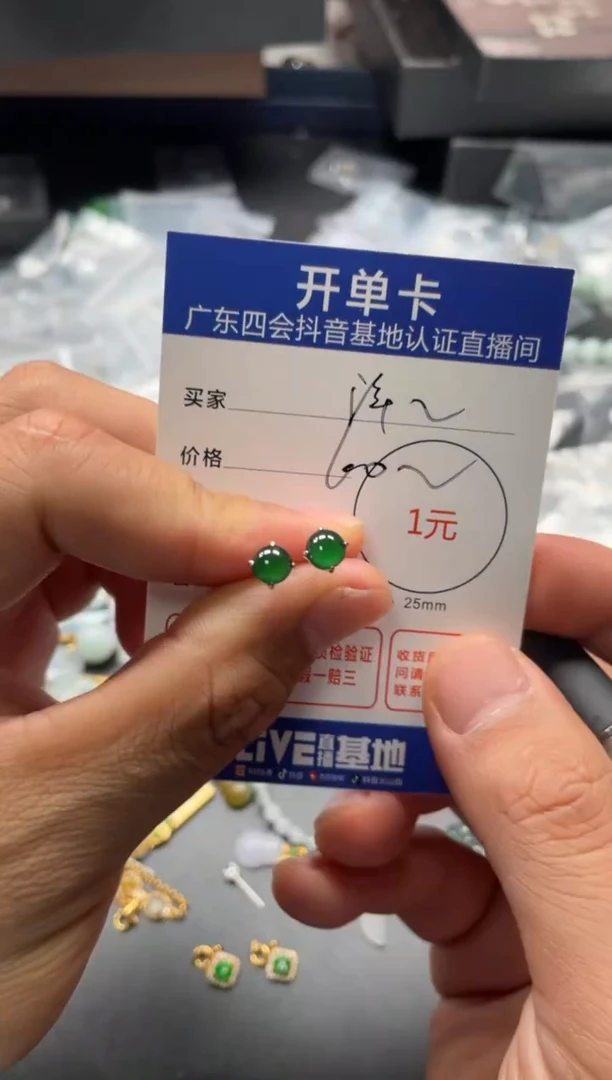 颈饰未镶嵌翡翠泽*耳钉