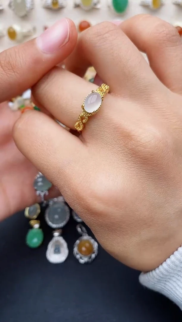 【闪购商品】翡翠戒指银S925镶嵌缅甸翡翠