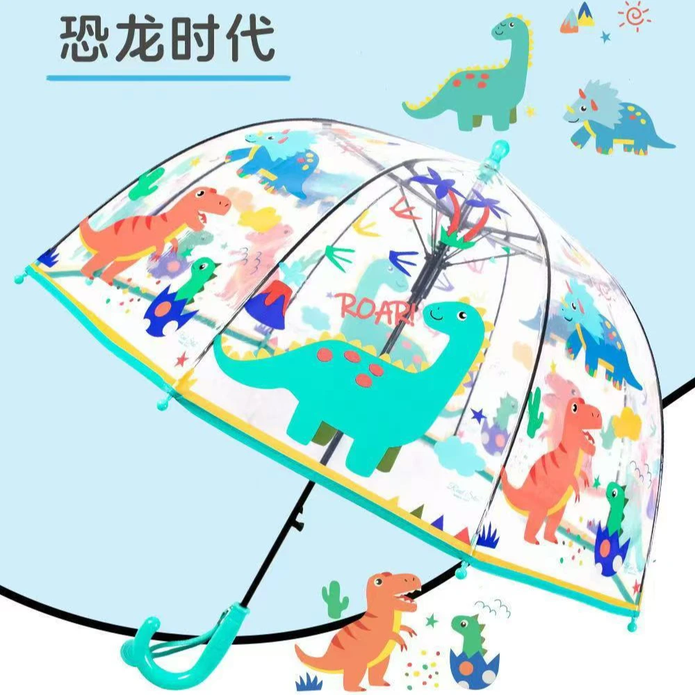 网红鲨鱼男童幼儿园小学生儿童伞可爱加厚手开长柄伞宝宝透明雨伞