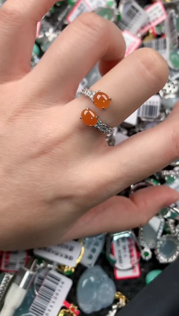 银S925镶嵌戒指翡翠888---7