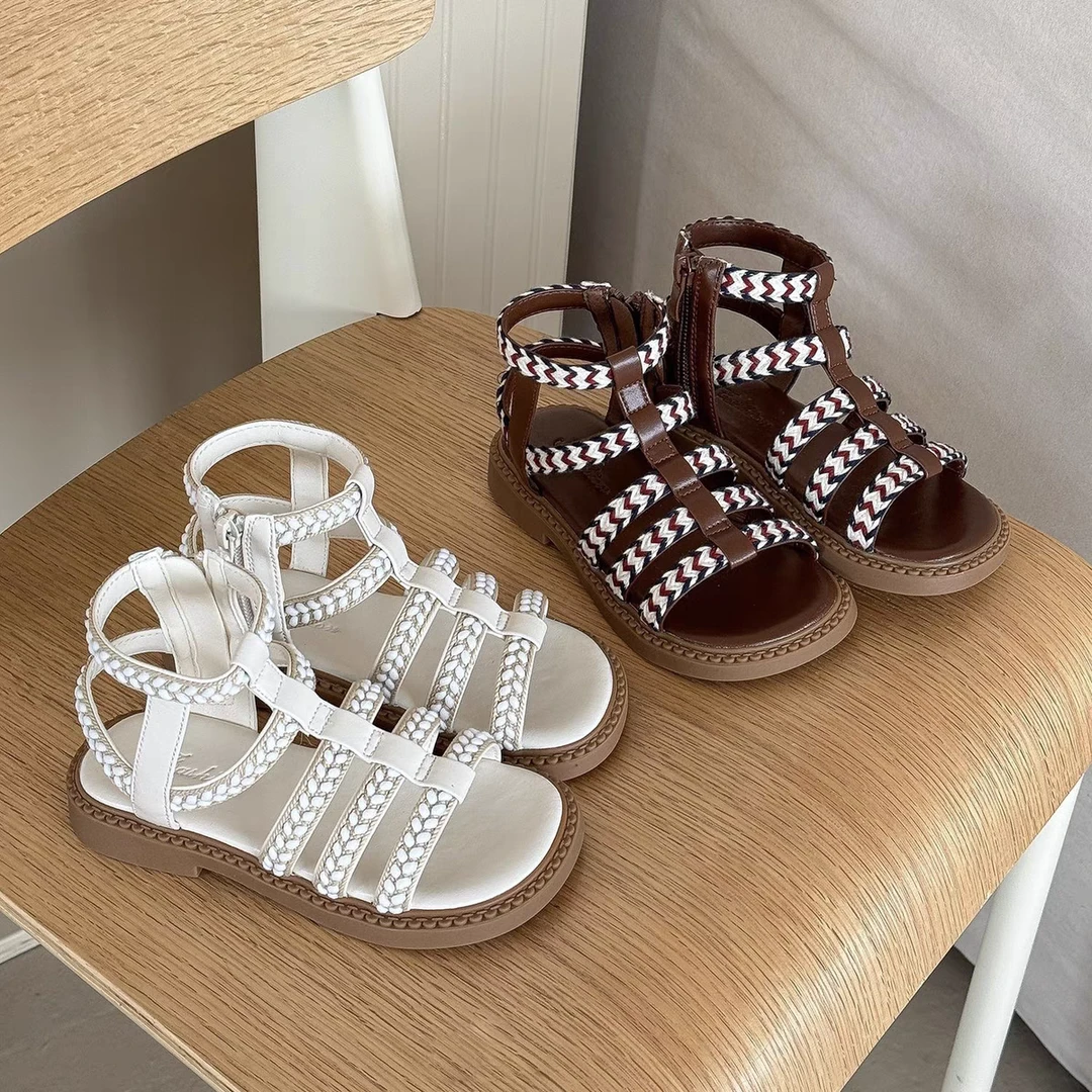 【夏季新款】 3226罗马凉鞋2024夏季新款高帮编织软底公主鞋