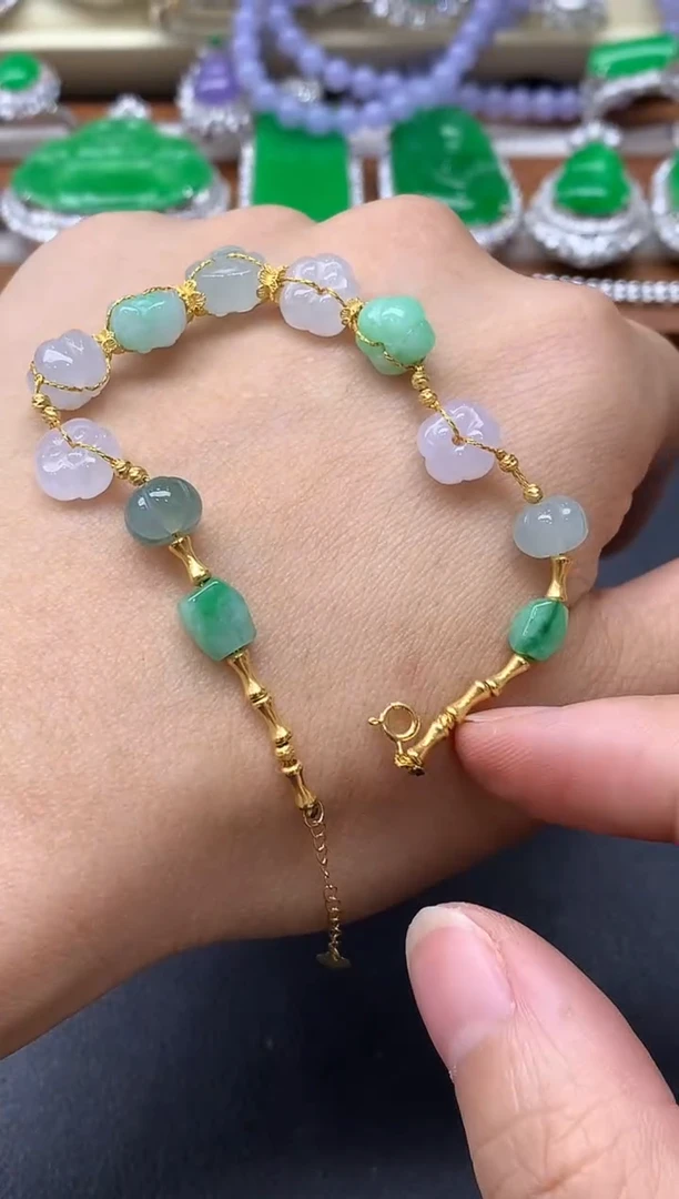 18K金镶嵌手链翡翠271-中国好珍宝