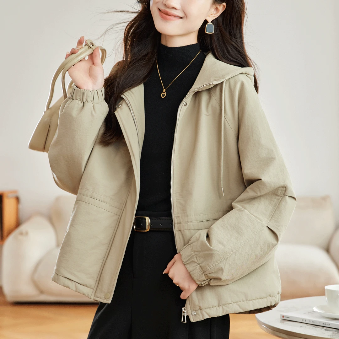 加绒棉衣外套女冬季2025新款中年妈妈宽松休闲短款加厚连帽派克服