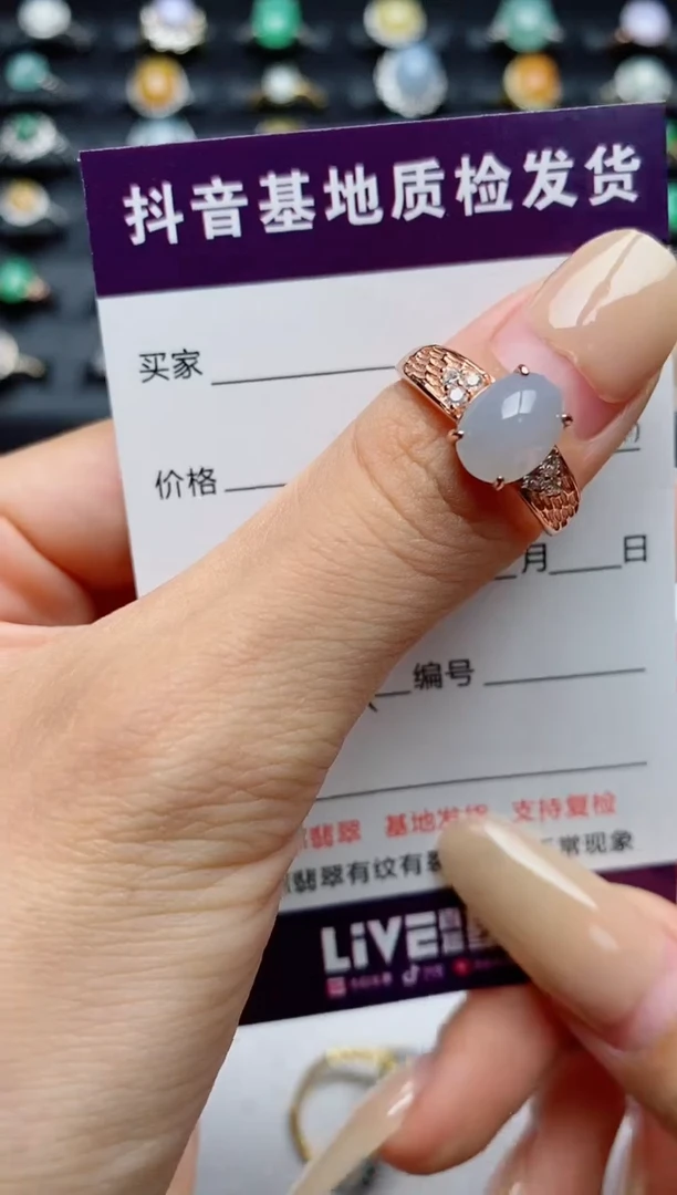 翡翠戒指银S925镶嵌.