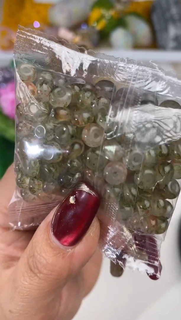 玻璃2140卡6算盘珠300颗绿色