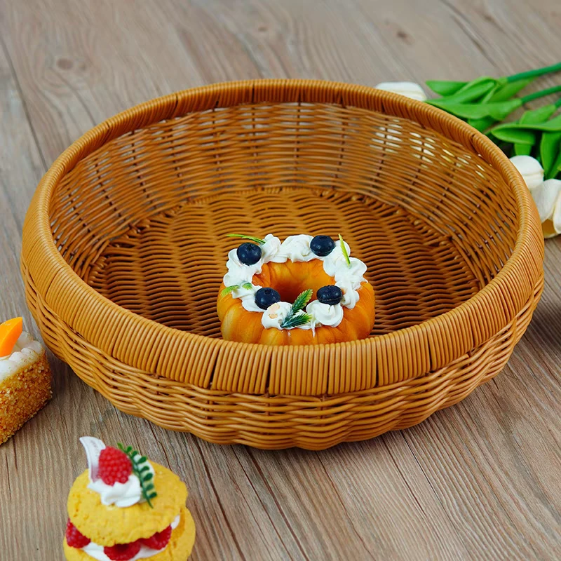 O29手工编织水果零食创意家用点心盘30*7cm