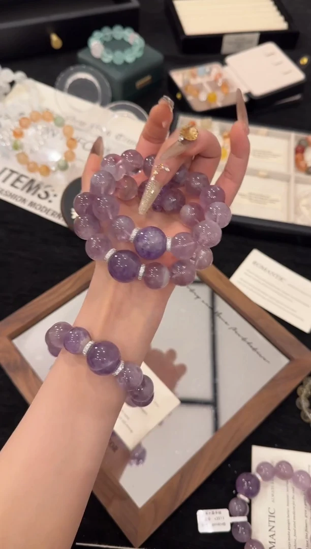 合金手链水晶紫兔毛x3511