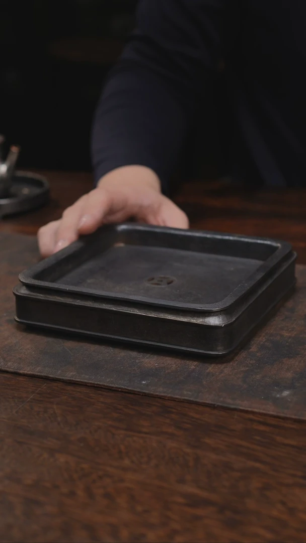 纯锡全手加厚大方双线壶承